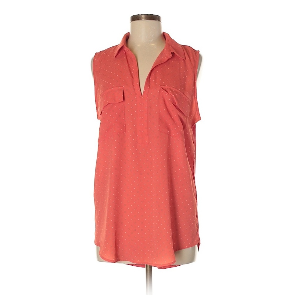 Pink polka dot blouse